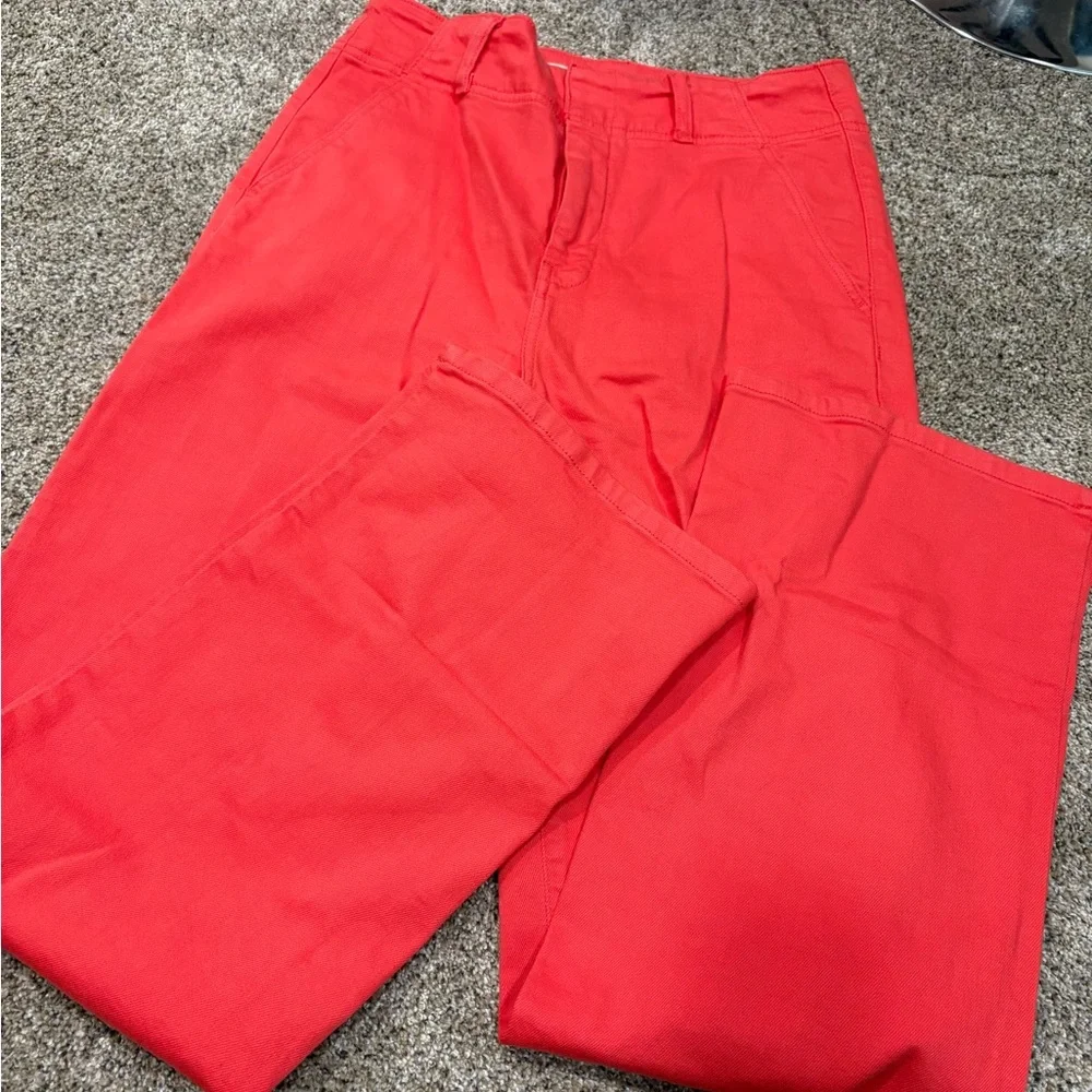 Anthropologie Pilcro relaxed cuff mid rise straight jeans in raspberry size 28 - Picture 4 of 6
